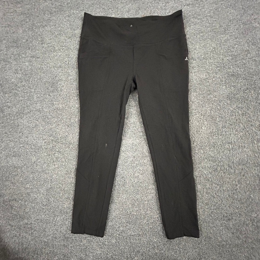 Prana Pants Womens XL Black Slim Fit Athletic Yoga Pockets Casual Stretch Stain